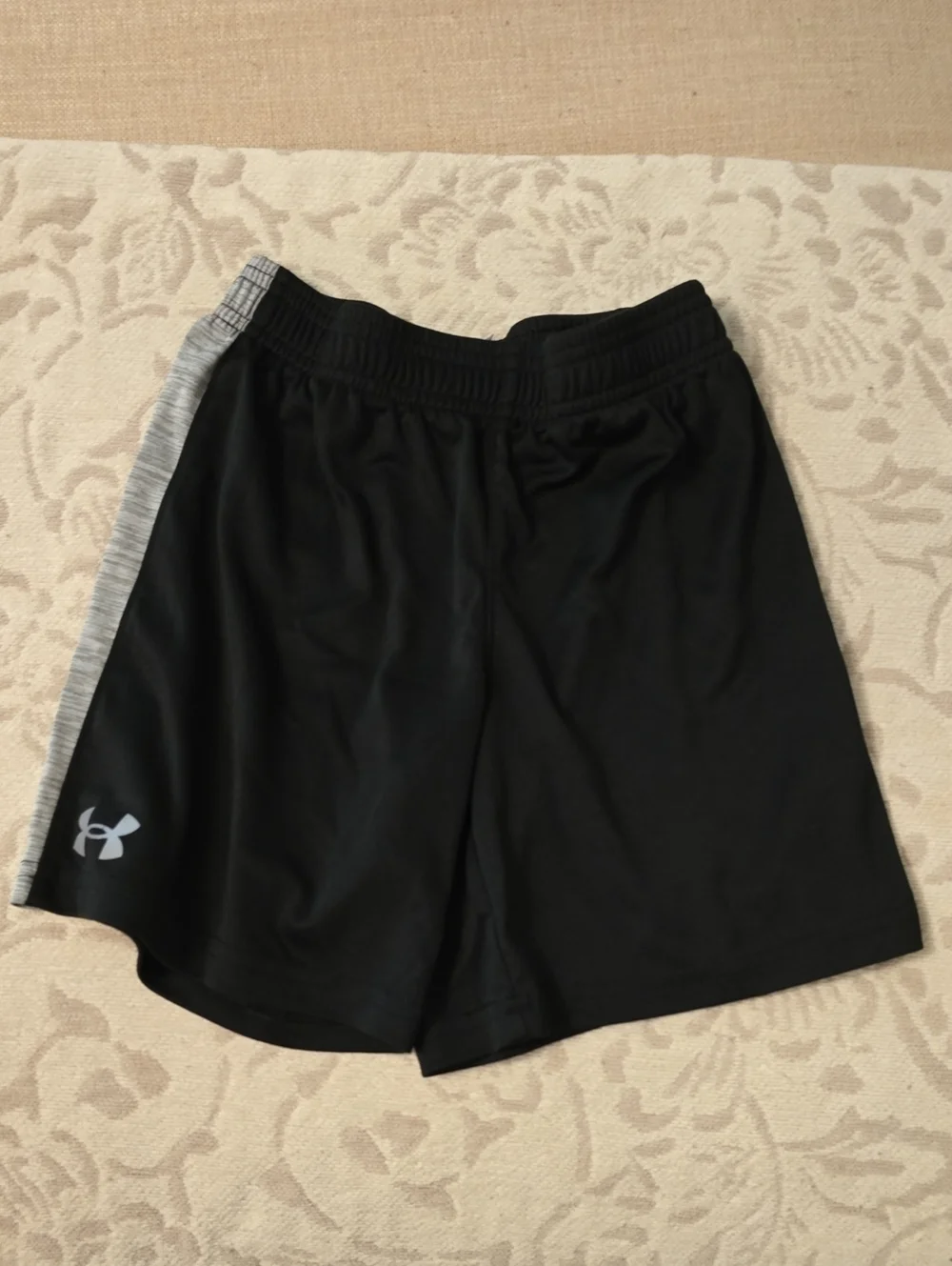 Under Armour Black Shorts with Gray Side Stripe